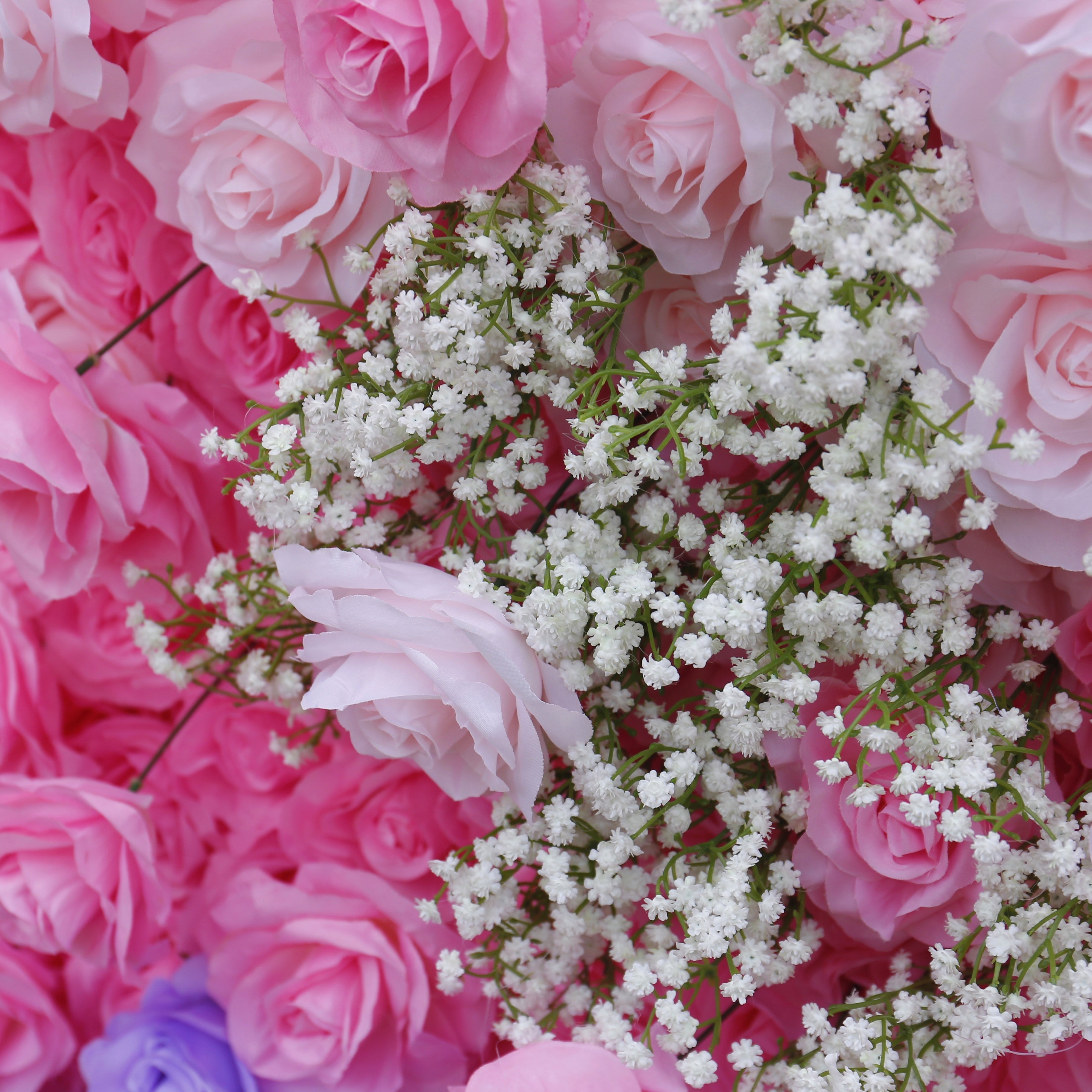 Dreamy Pink Purple Fabric Floral Wall Panel for Bridal Shower Decor ACFW-157