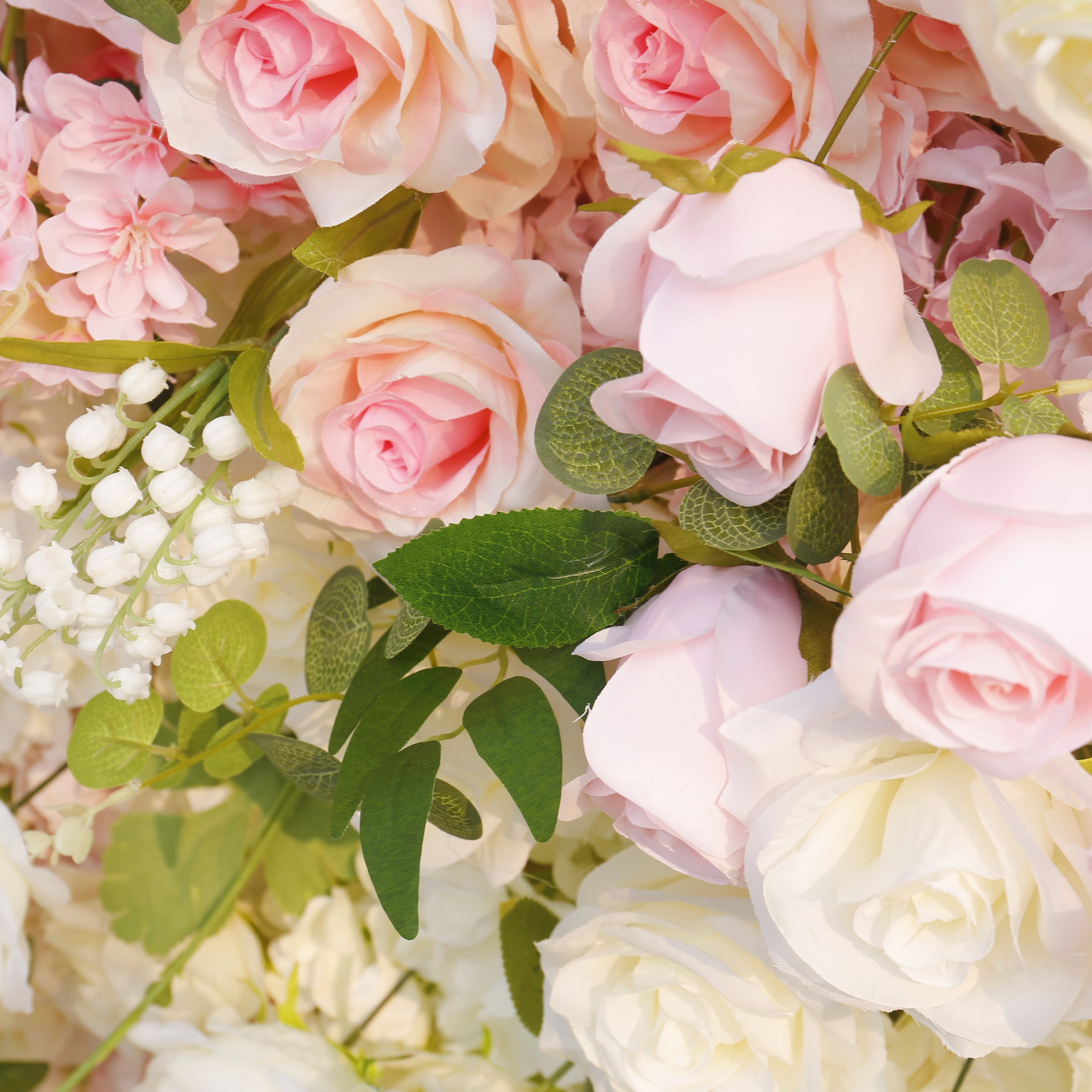 5D Artificial White Pink Rose  Hanging Flower Wall Events Decor ACFW-160