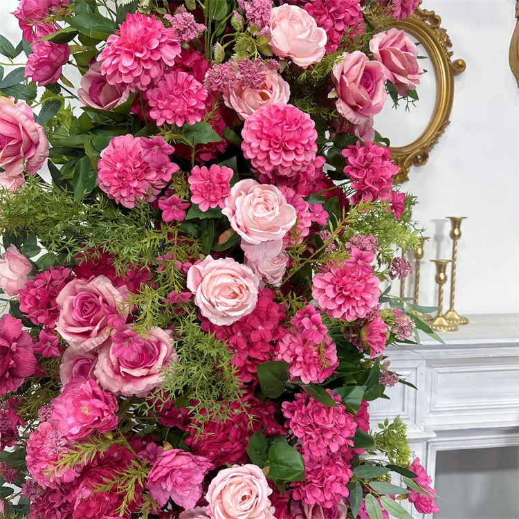 Pink Round Floral Arch Wall Backdrop For Wedding Ceremony Decor AEAW-001
