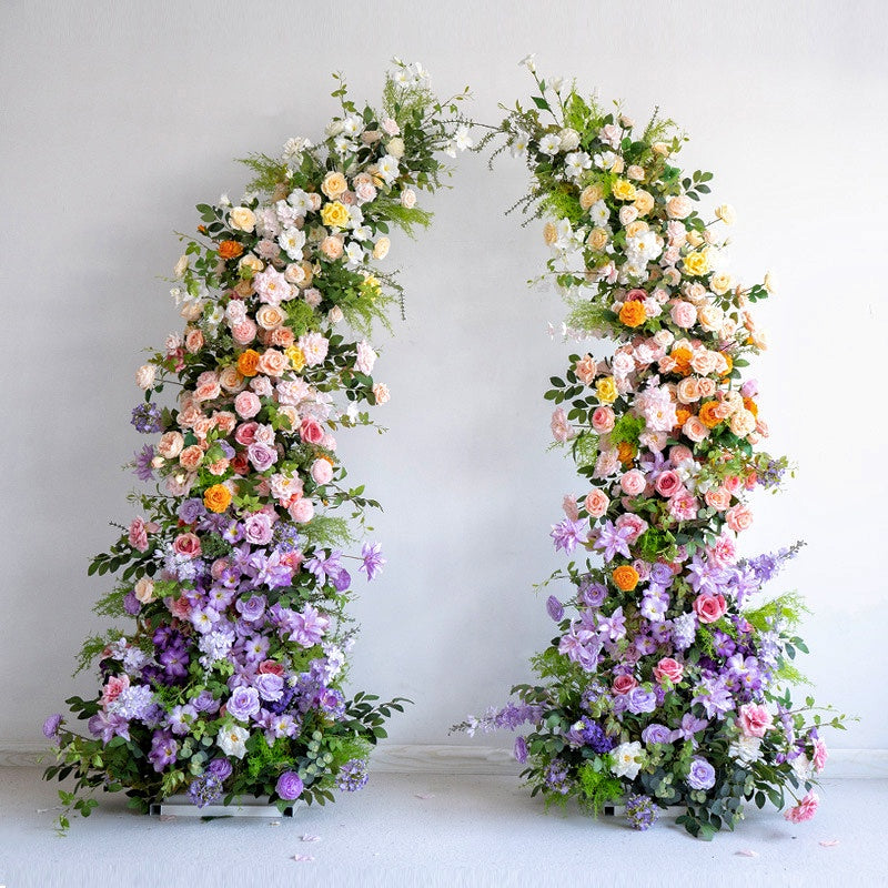 Wedding Flower Columns with Pastel Roses for Aisle and Event Decor AEAW-007