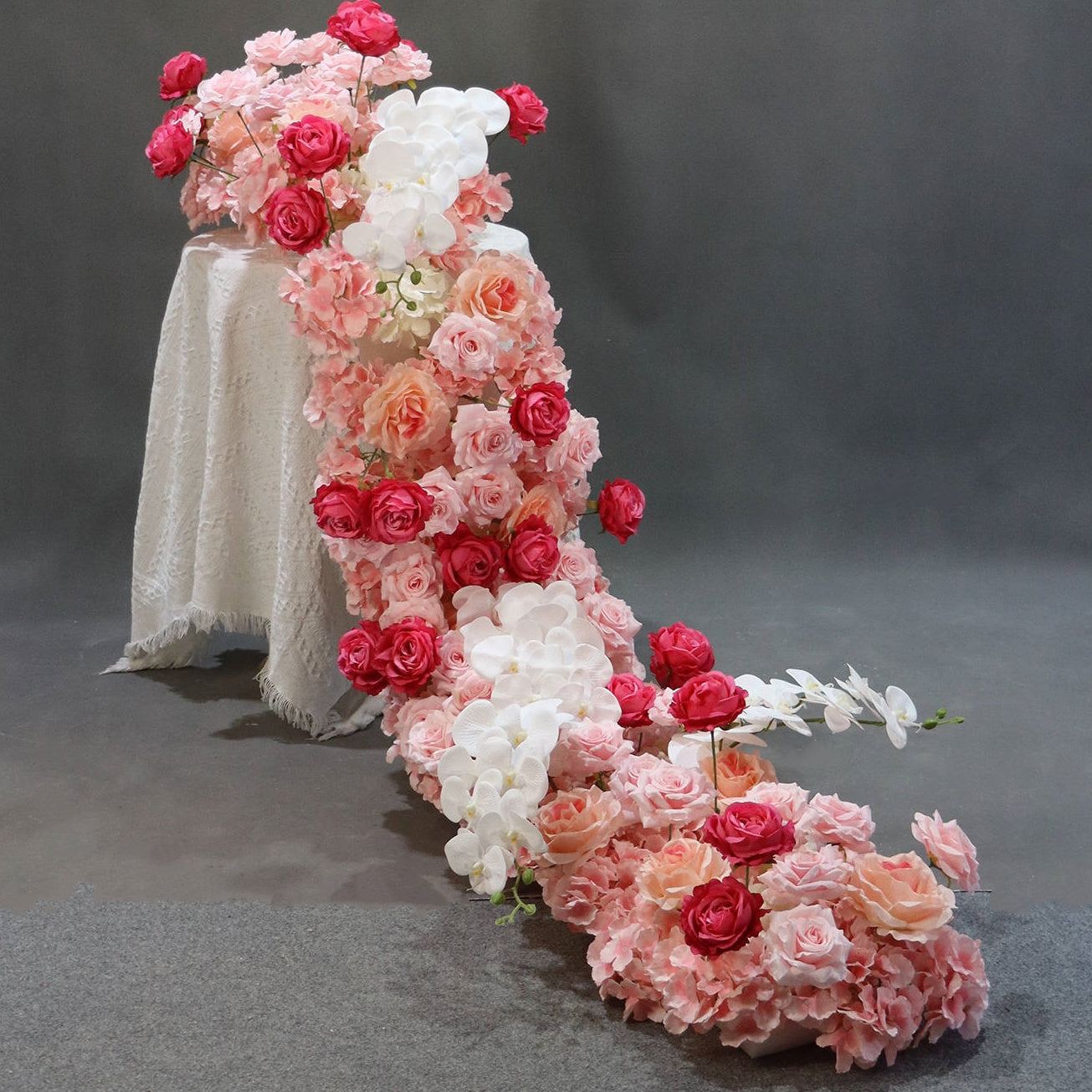 Blush Floral Table Runner for Wedding Head Table and Reception Decor AEFR-002