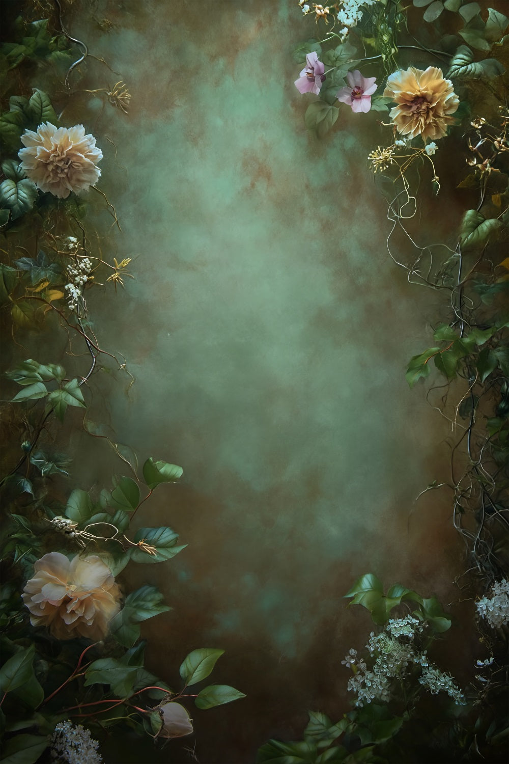 Backdrop Portrait Vintage Green Vine Wall Backdrop BRP11-636
