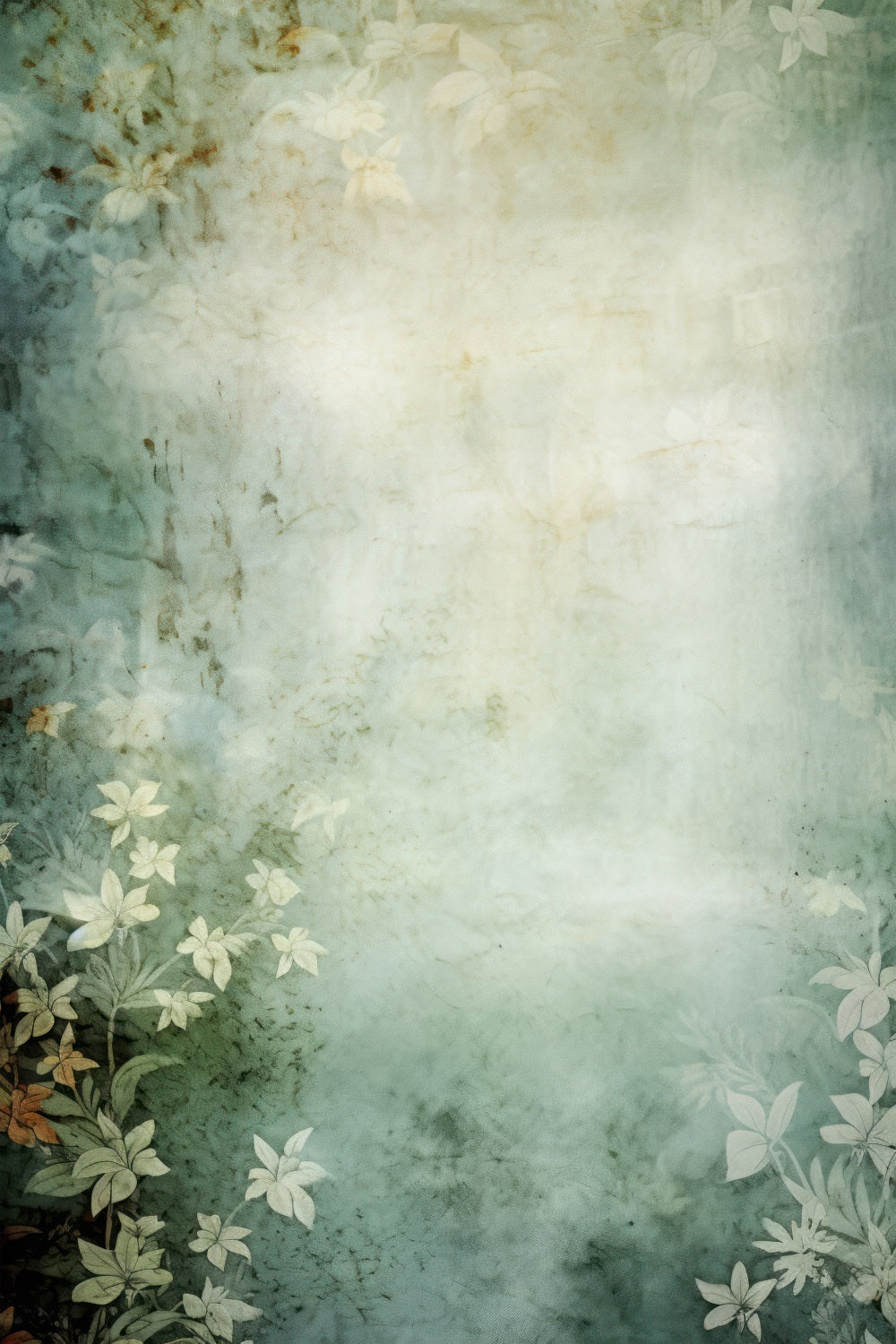 Photo Portrait Backdrop Blossom Themed Teal Wall Backdrop BRP11-638
