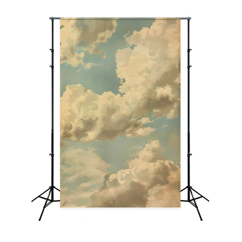 Portrait Backdrop Sky Blue Decor Cloudy Wall Backdrop BRP11-639
