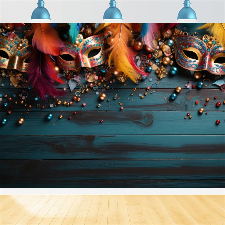 Carnival Backdrop Ideas Colorful Mask Beads Celebration Backdrop BRP1-204