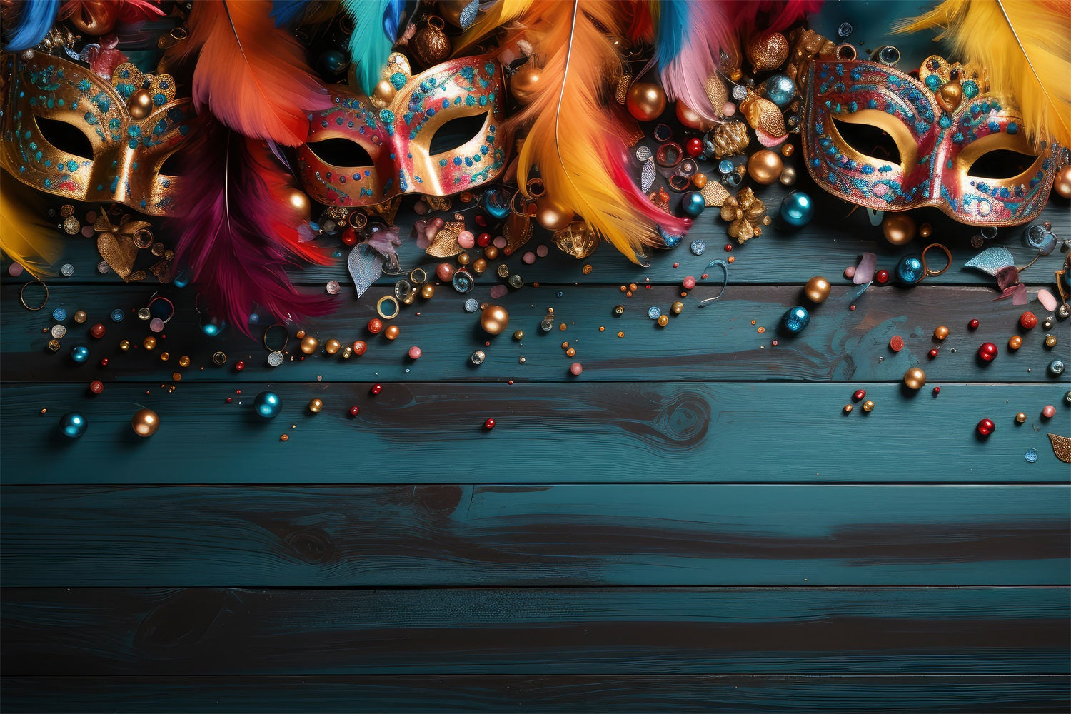 Carnival Backdrop Ideas Colorful Mask Beads Celebration Backdrop BRP1-204