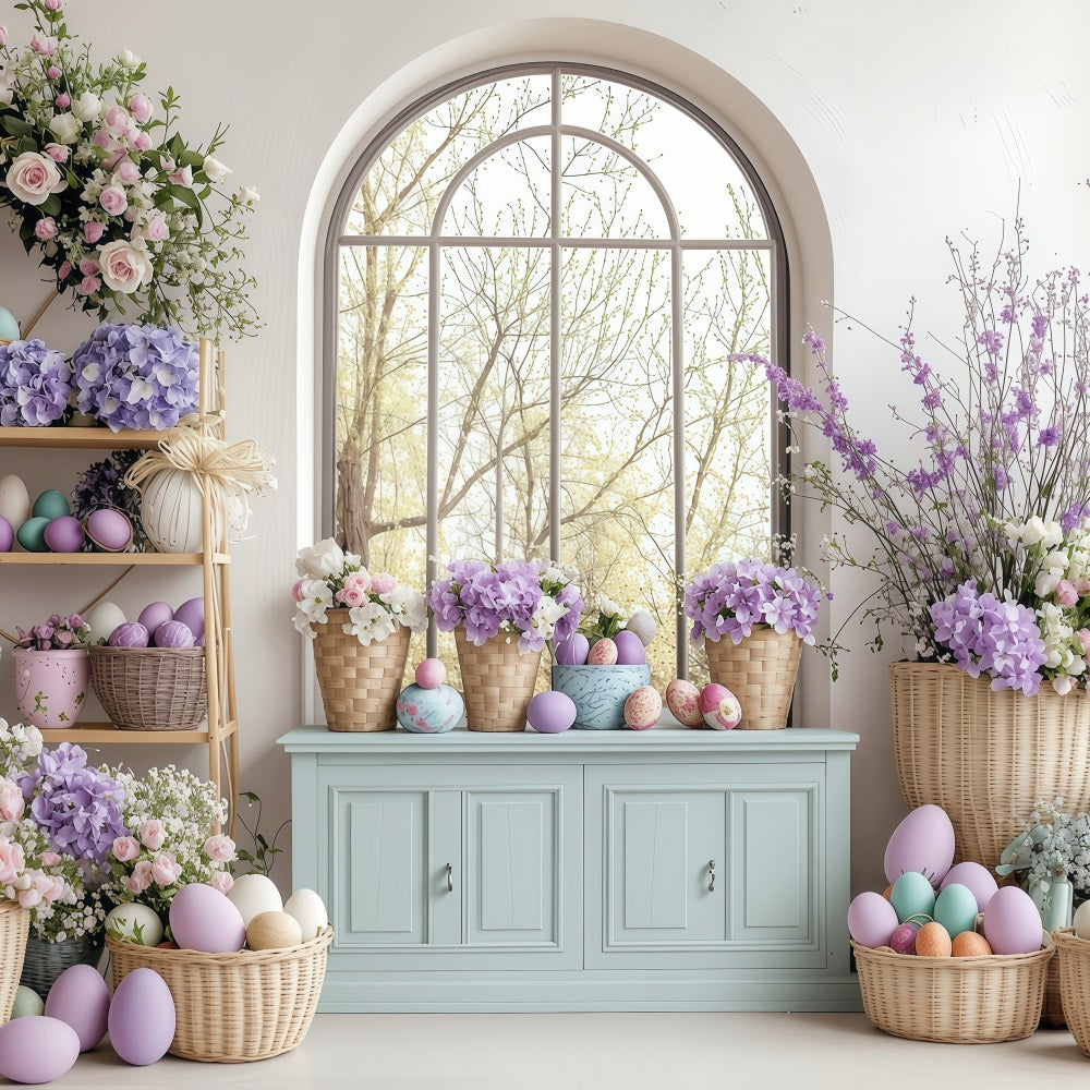 Photography Backdrop Easter Springtime Lavender Egg Display Backdrop BRP1-232