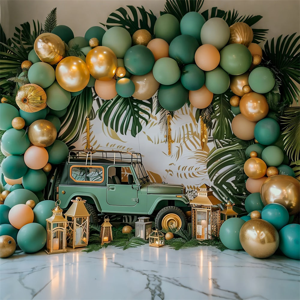 Jungle Adventure Tropical Balloon Boho Backdrop BRP10-104
