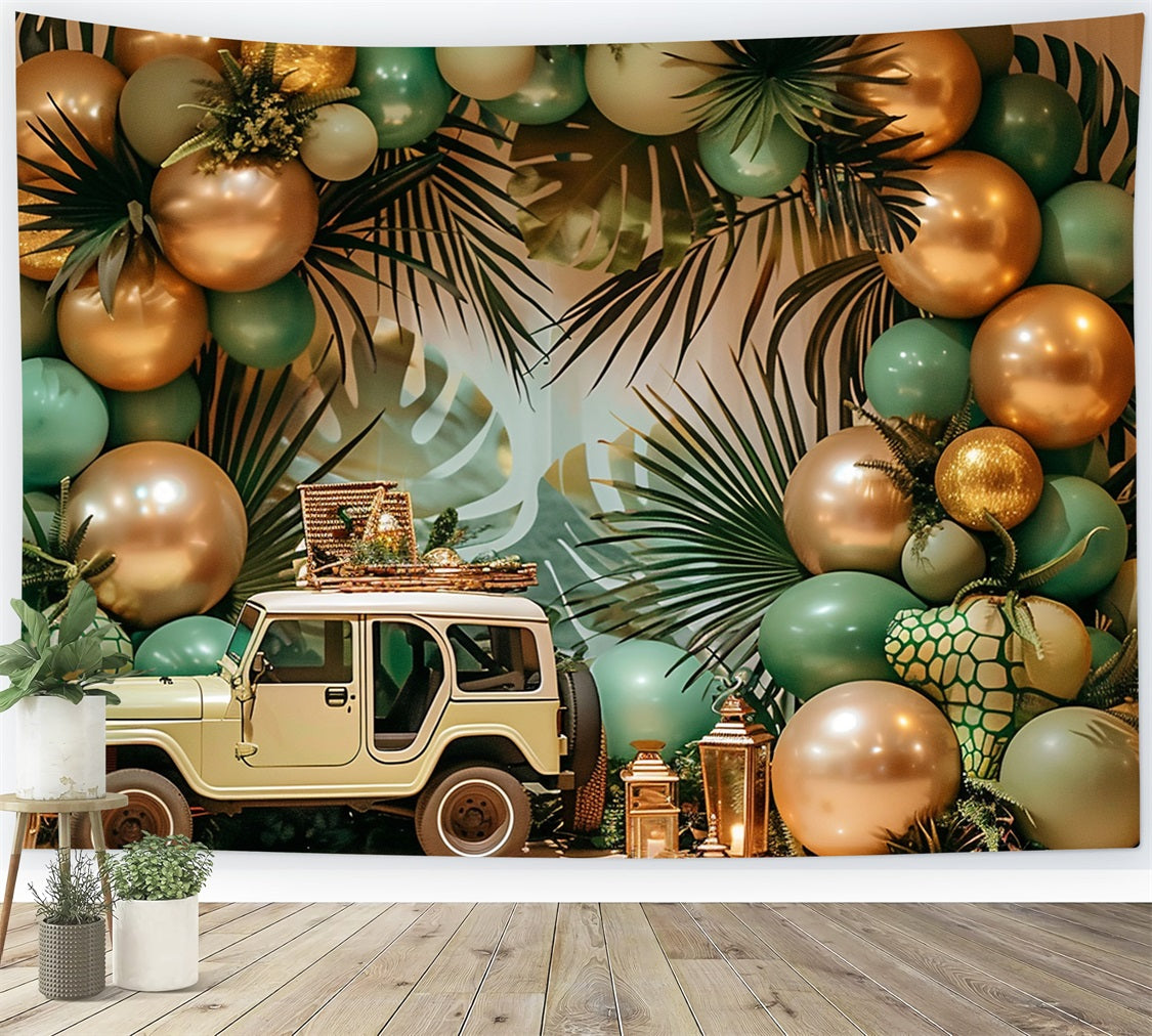 Safari Jeep Adventure Boho Tropical Backdrop BRP10-105