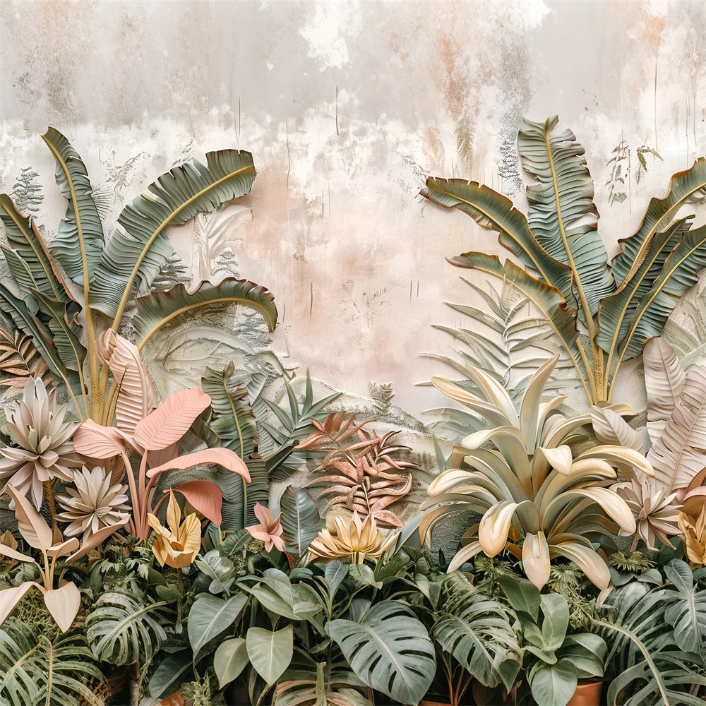 Tropical Boho Natural Leafy Details Backdrop BRP10-78