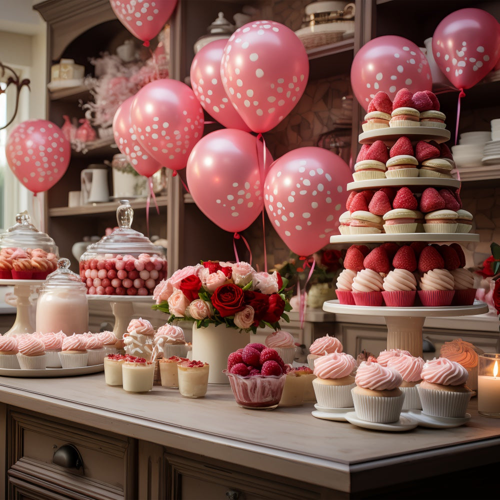 Valentine's Day Backdrop Ideas Balloon Celebration Dessert Backdrop BRP11-282
