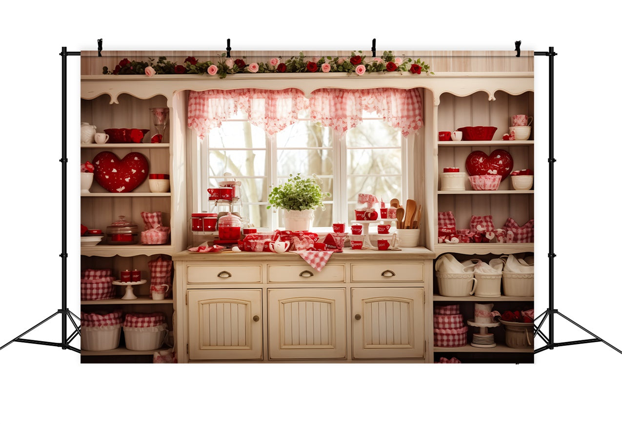 Valentine's Photo Backdrop Romantic Roses Kitchen Backdrop BRP11-284