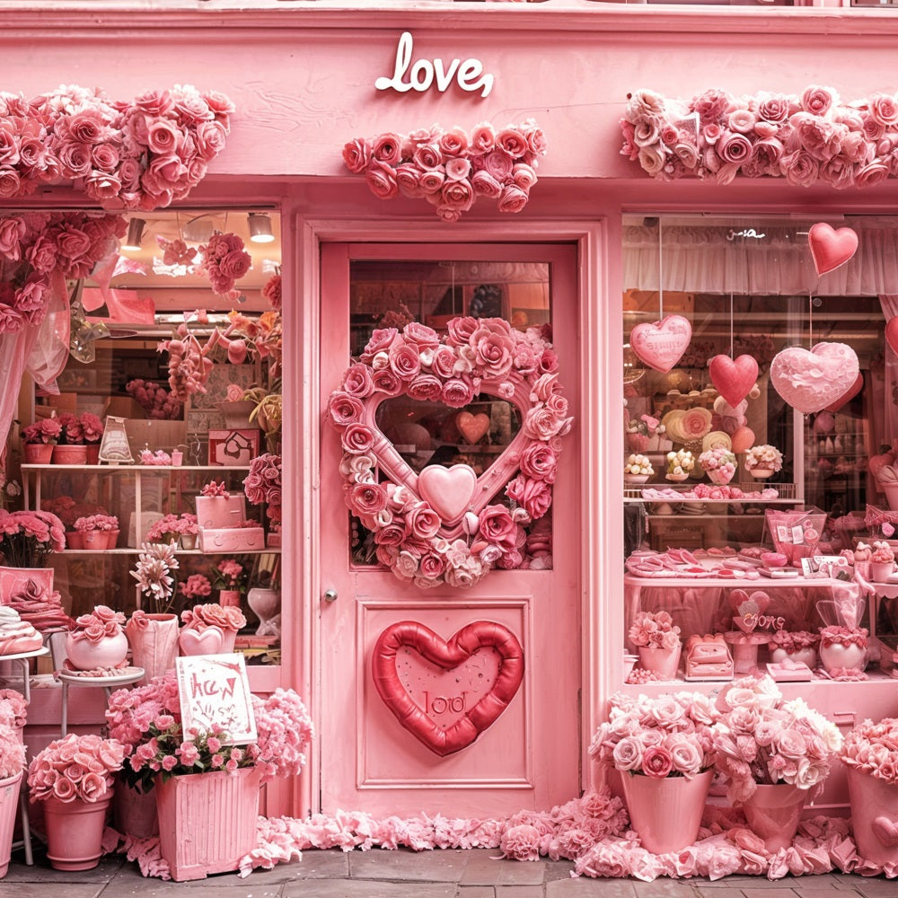 Valentine's Day Backdrop Ideas Flower Shop Wreath Backdrop BRP11-381