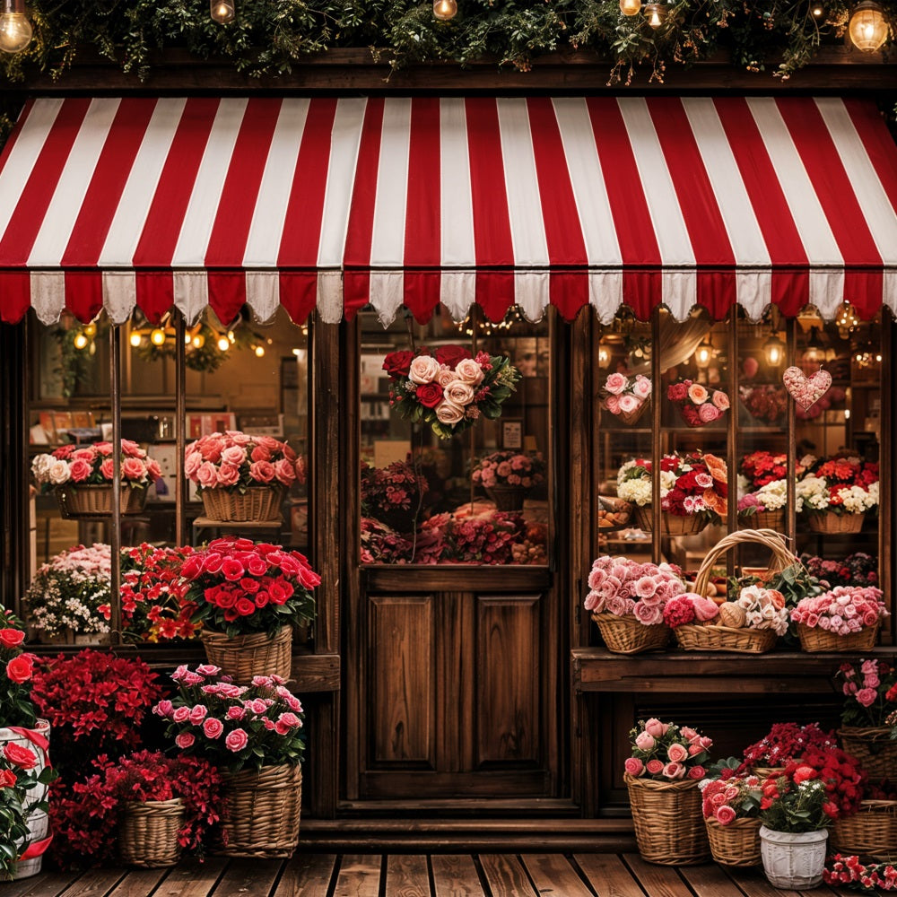 Backdrops Valentines Romantic Rose Heart Shopfront Backdrop BRP11-383