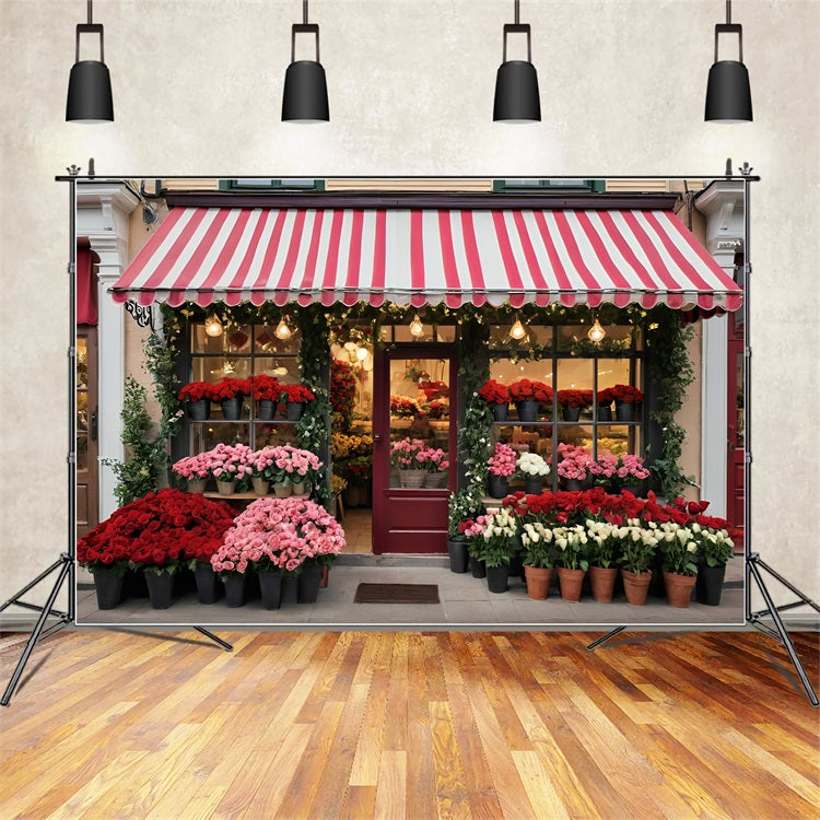 Valentine's Day Photoshoot Backdrop Romantic Flower Shop Backdrop BRP11-390