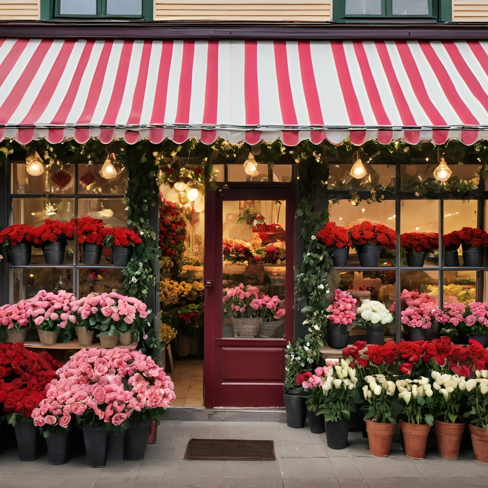 Valentine's Day Photoshoot Backdrop Romantic Flower Shop Backdrop BRP11-390