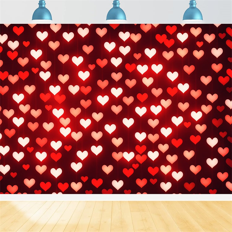 Valentine's Day Backdrop Ideas Red Hearts Romantic Backdrop BRP11-451