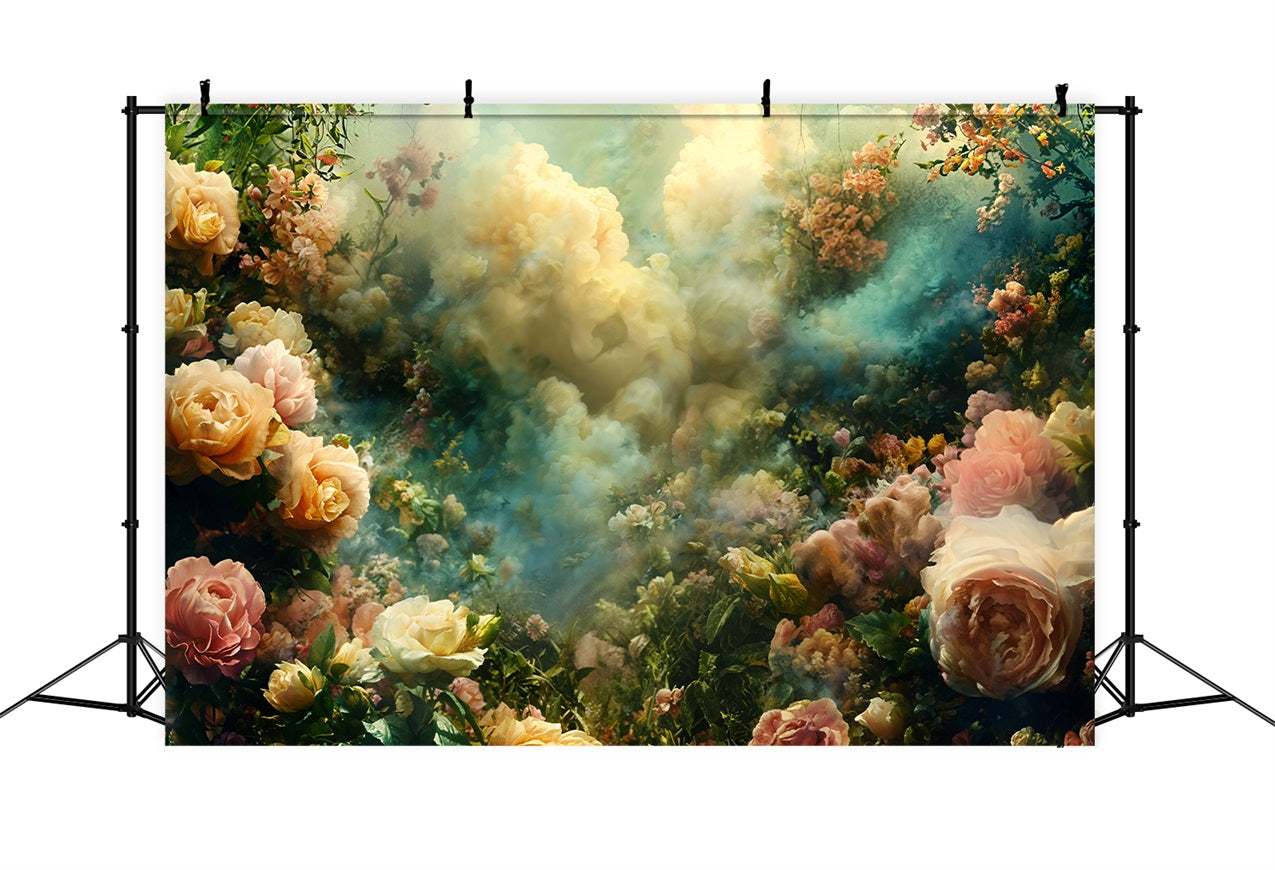 Vintage Photography Backdrop Blossoms Wrapped Soft Fog Backdrop BRP11-553