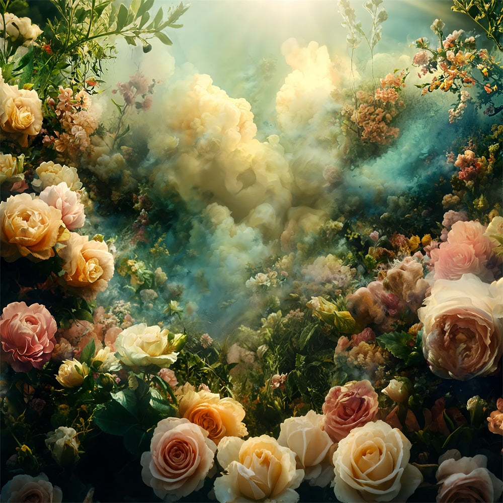 Vintage Photography Backdrop Blossoms Wrapped Soft Fog Backdrop BRP11-553