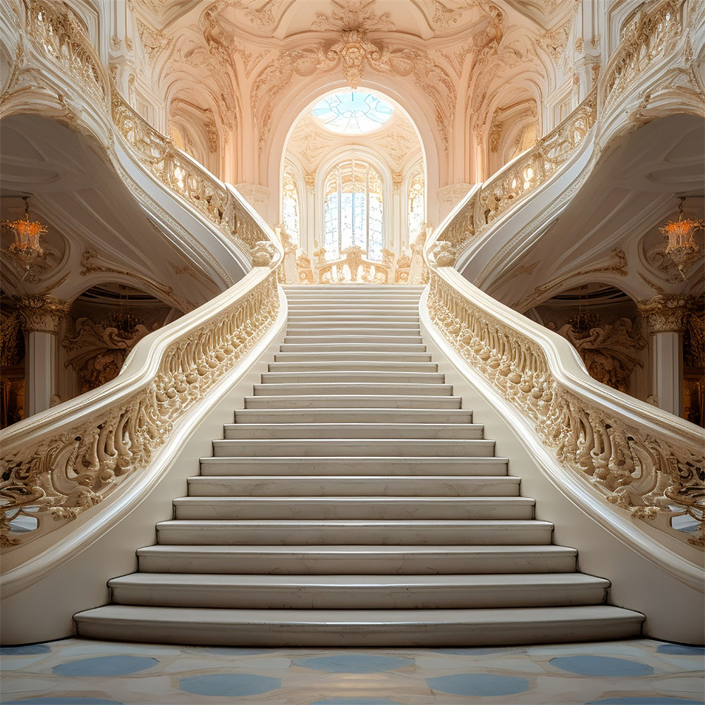Backdrops Vintage Staircase Intricate Carvings Backdrop BRP11-598