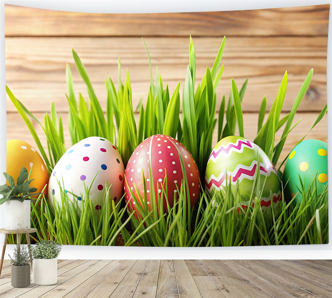 Easter Photoshoot Backdrop Egg Wooden Scene Backdrop BRP12-428