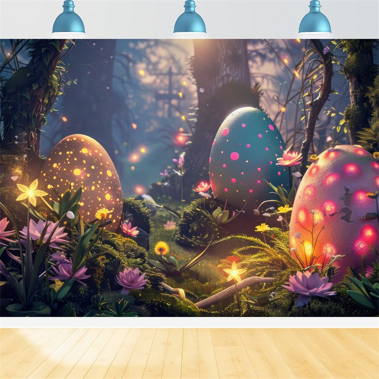Backdrop For Easter Forest Egg Glow Photography Backdrop BRP12-430