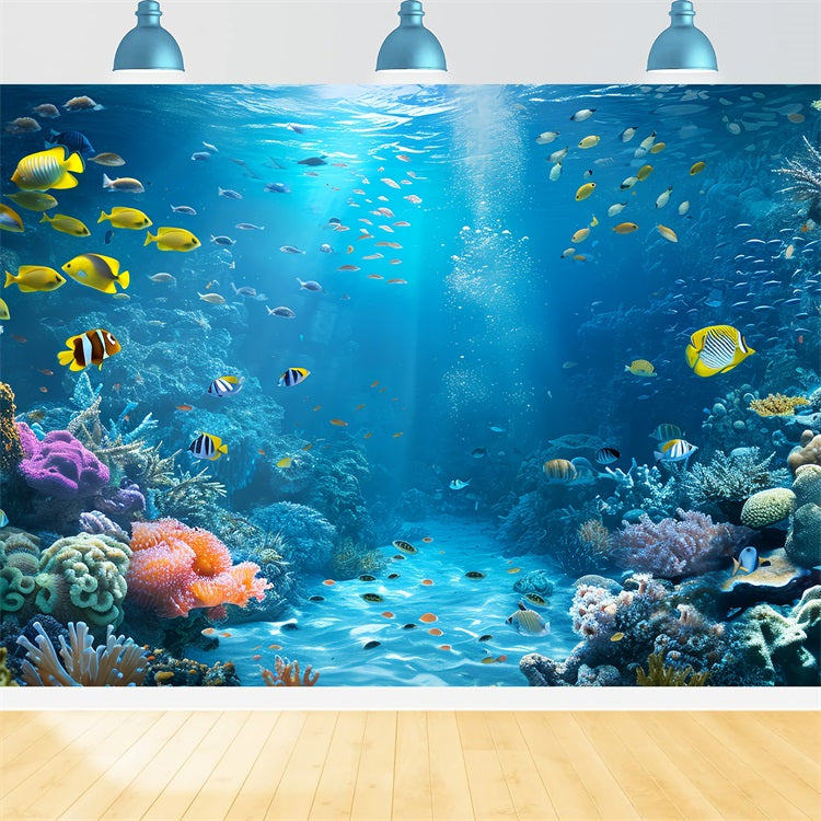 Mermaid Backdrop Diy Cheerful Oceanic Garden Plants Backdrop BRP12-61
