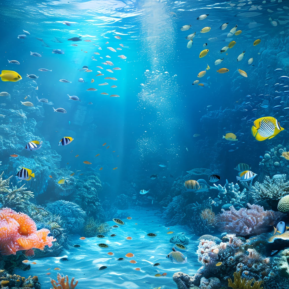 Mermaid Backdrop Diy Cheerful Oceanic Garden Plants Backdrop BRP12-61