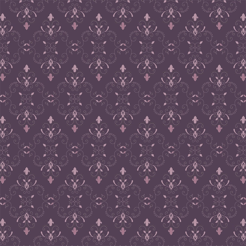 Damask Backdrops Regal Purple Baroque Pattern Backdrop BRP12-623