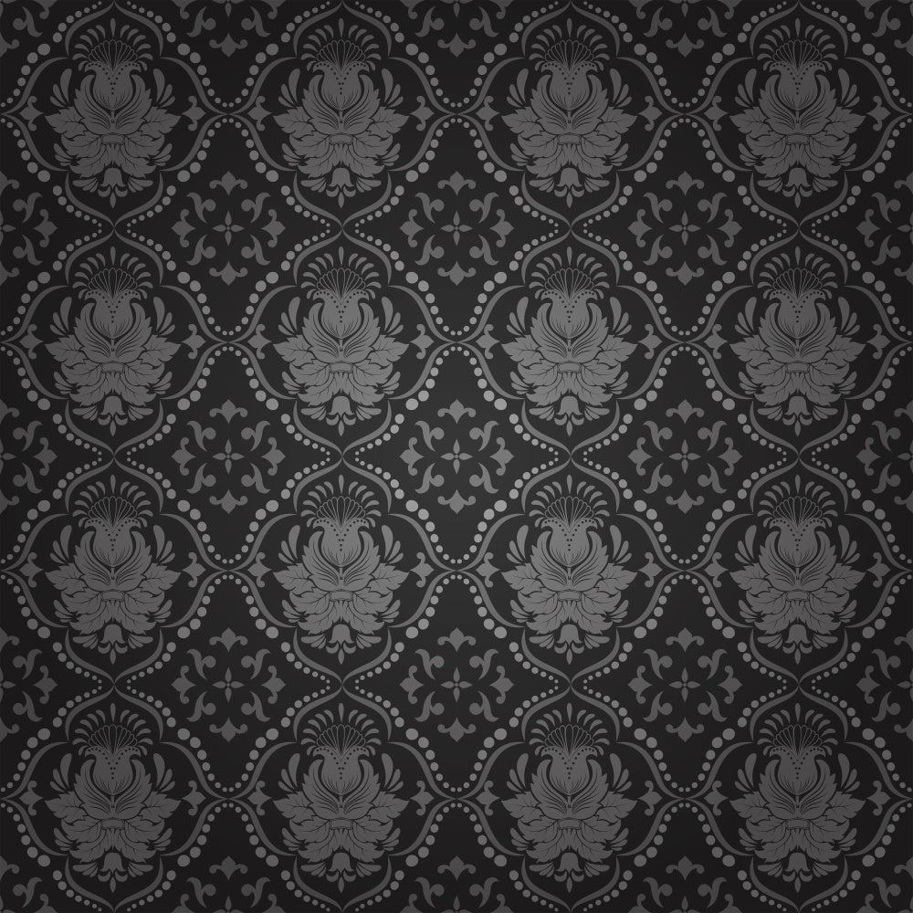 Damask Backdrop Gray Ornate Floral Pattern Backdrop BRP12-626