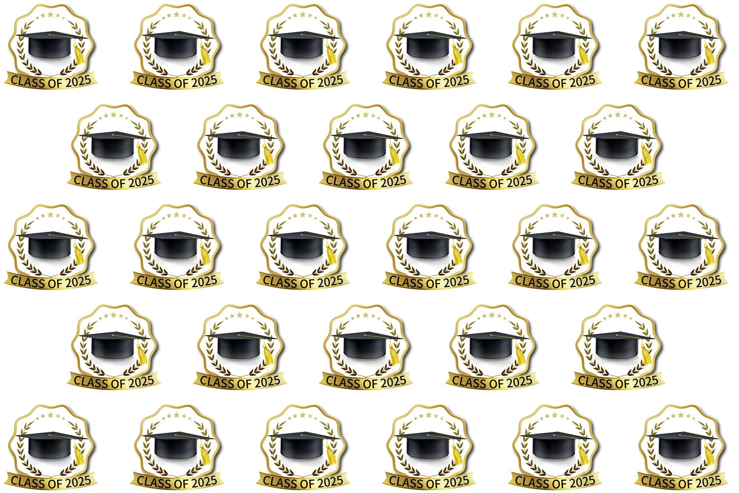 Custom Graduation Backdrops Classic Gold Emblem Graduation Party Backdrop BRP3-11