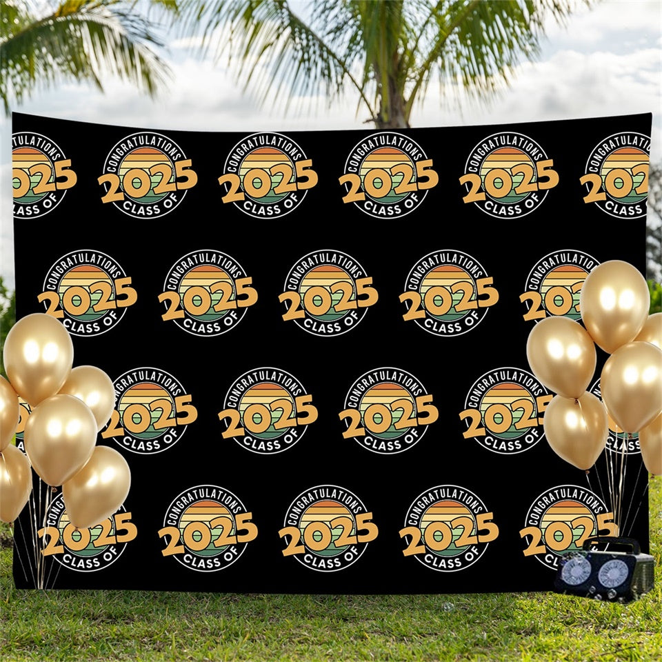Customized Graduation Backdrop Retro Circle Design Graduation Party Backdrop BRP3-12