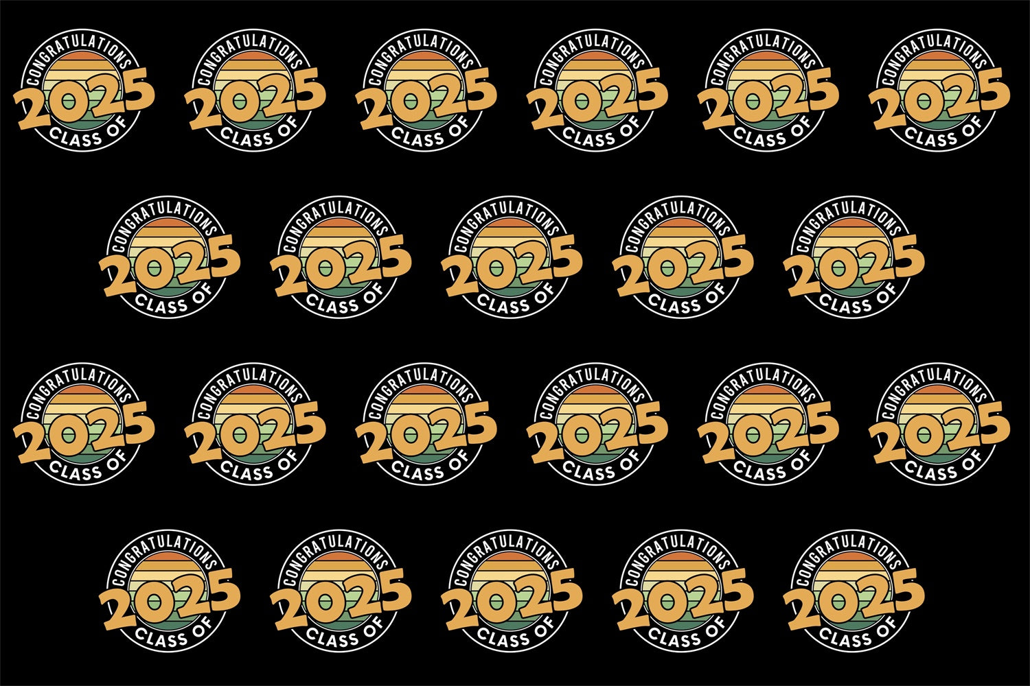 Customized Graduation Backdrop Retro Circle Design Graduation Party Backdrop BRP3-12