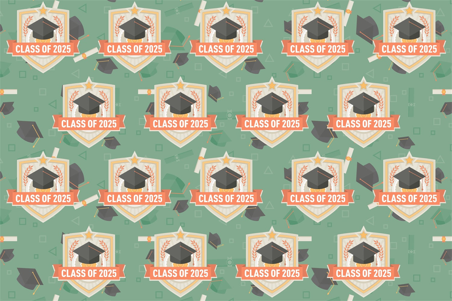 Personalized Graduation Backdrop Vintage Green Graduation Party Backdrop BRP3-15