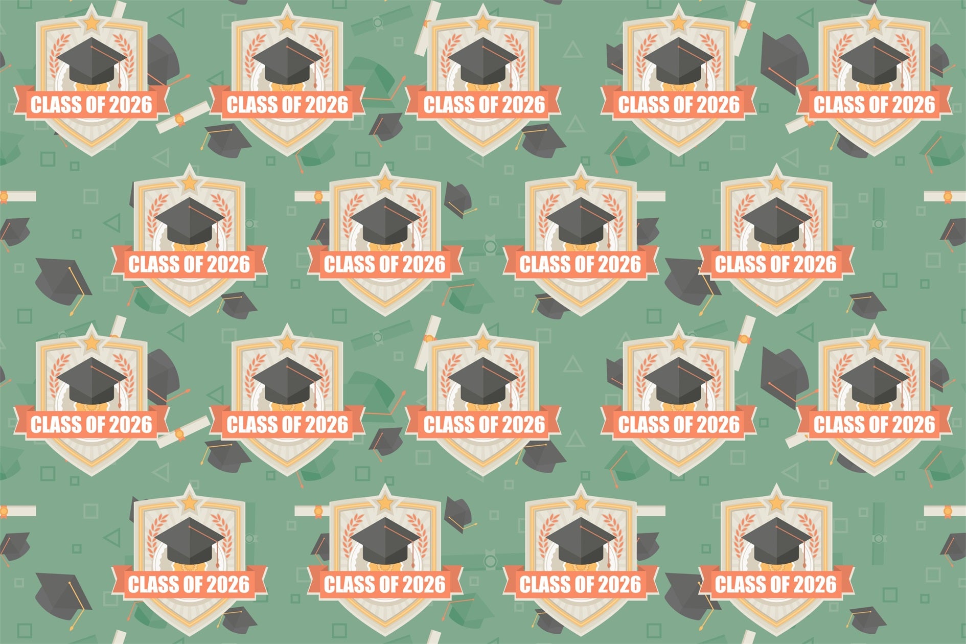 Personalized Graduation Backdrop Vintage Green Graduation Party Backdrop BRP3-15
