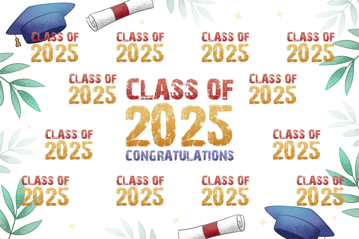 Customized Graduation Backdrop Natural Leafy Graduation Party Backdrop BRP3-16