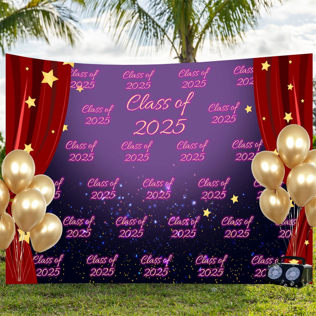 Custom Graduation Backdrops Starry Night 2025 Graduation Party Backdrop BRP3-2