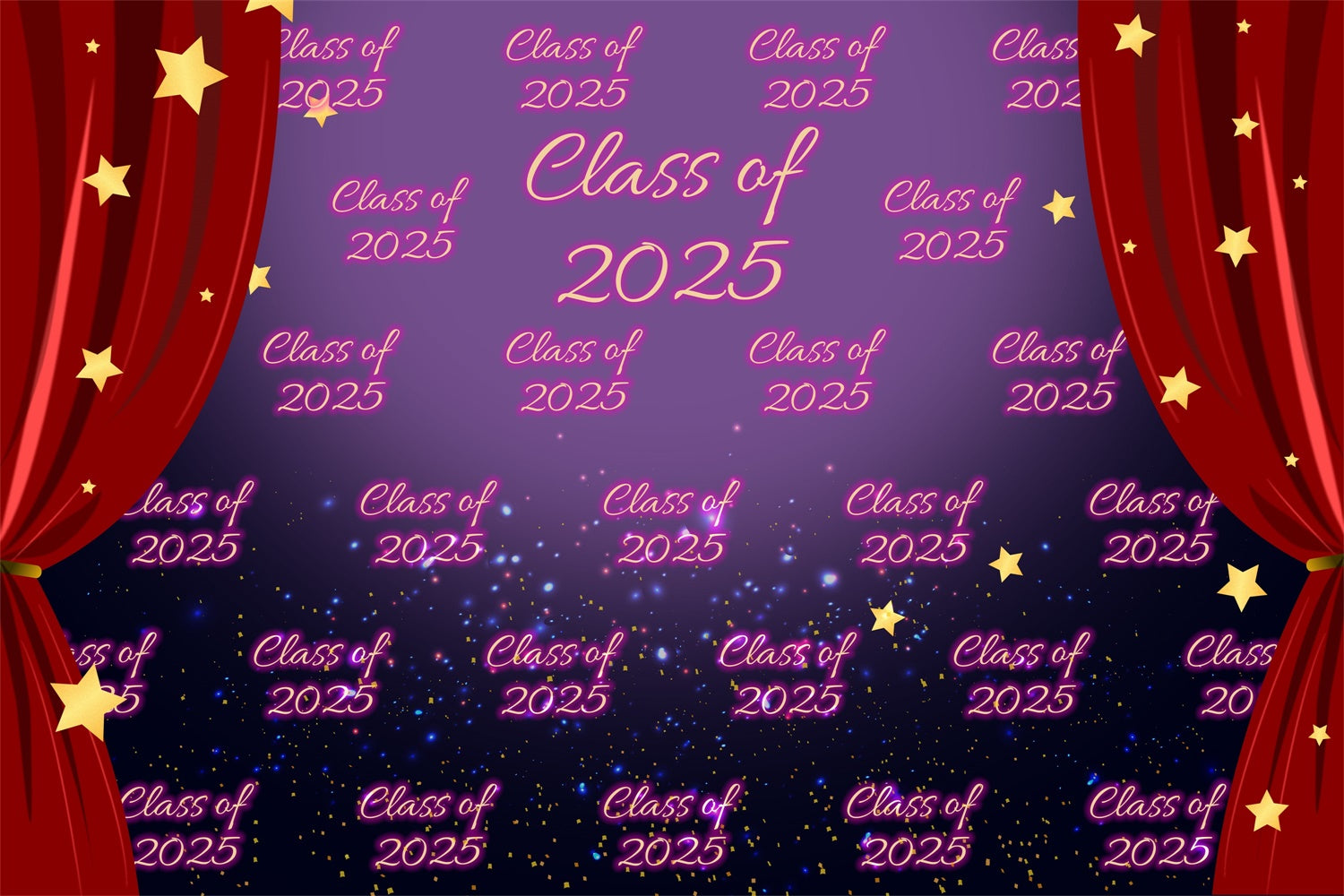 Custom Graduation Backdrops Starry Night 2025 Graduation Party Backdrop BRP3-2