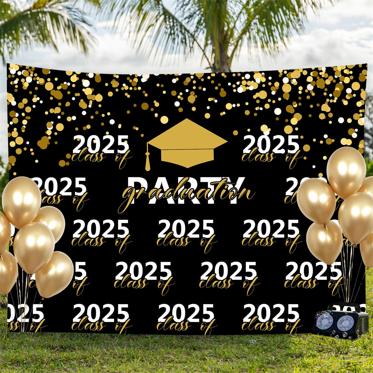 Customized Graduation Backdrop Shining Gold Graduation Party Backdrop BRP3-5
