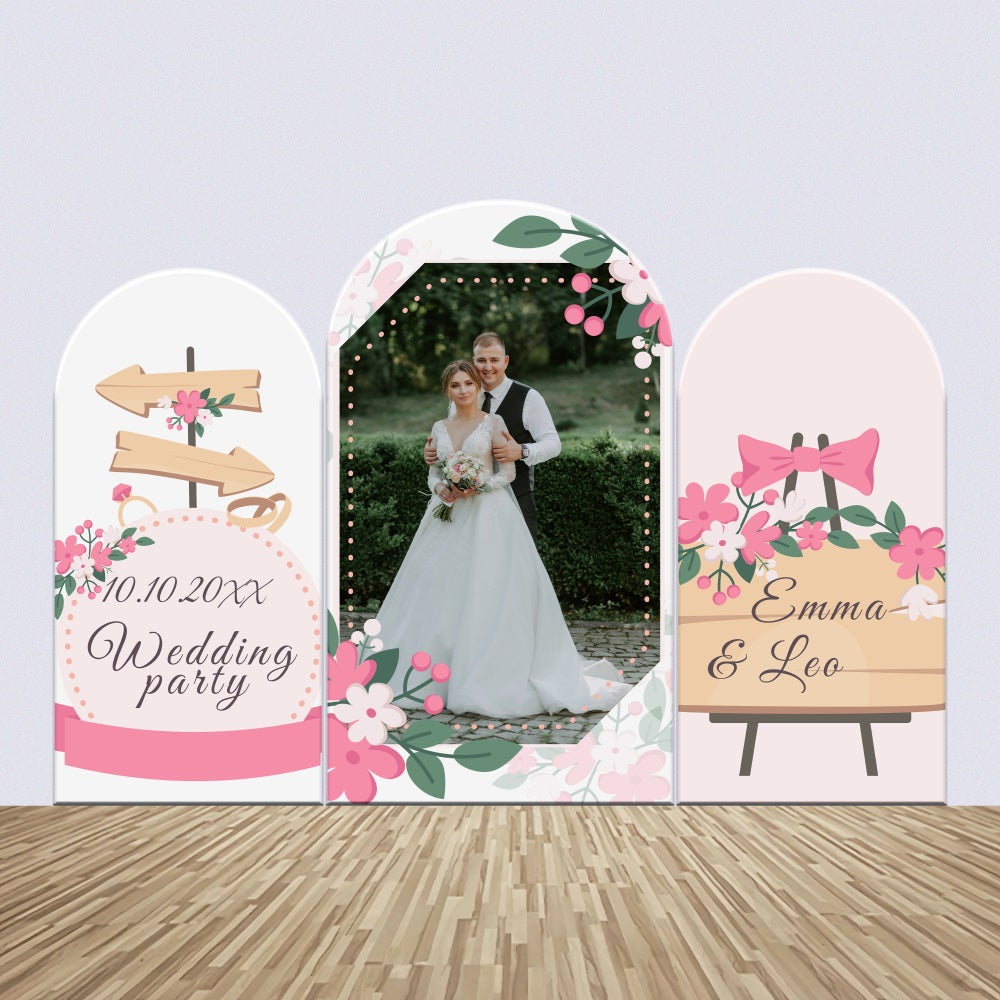 Macrame Wedding Backdrop Floral Arrow Personalized Arch Backdrop Kit BRP4-106