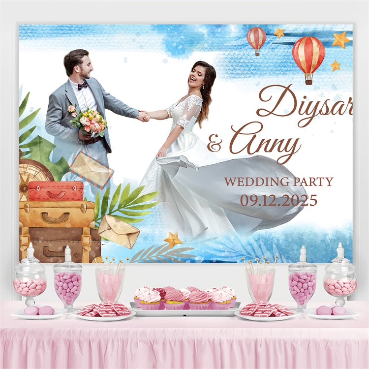 Wedding Backdrop Design Hot Air Balloon Journey Personalised Backdrop BRP4-114