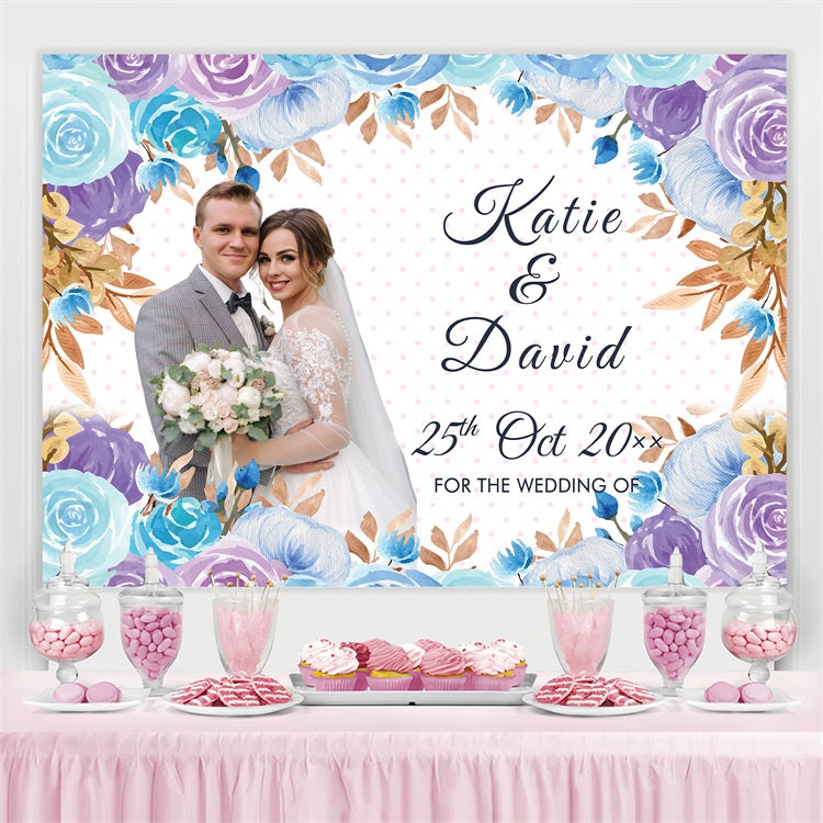 Wedding Ceremony Backdrop Floral Elegant Love Personalized Backdrop BRP4-116