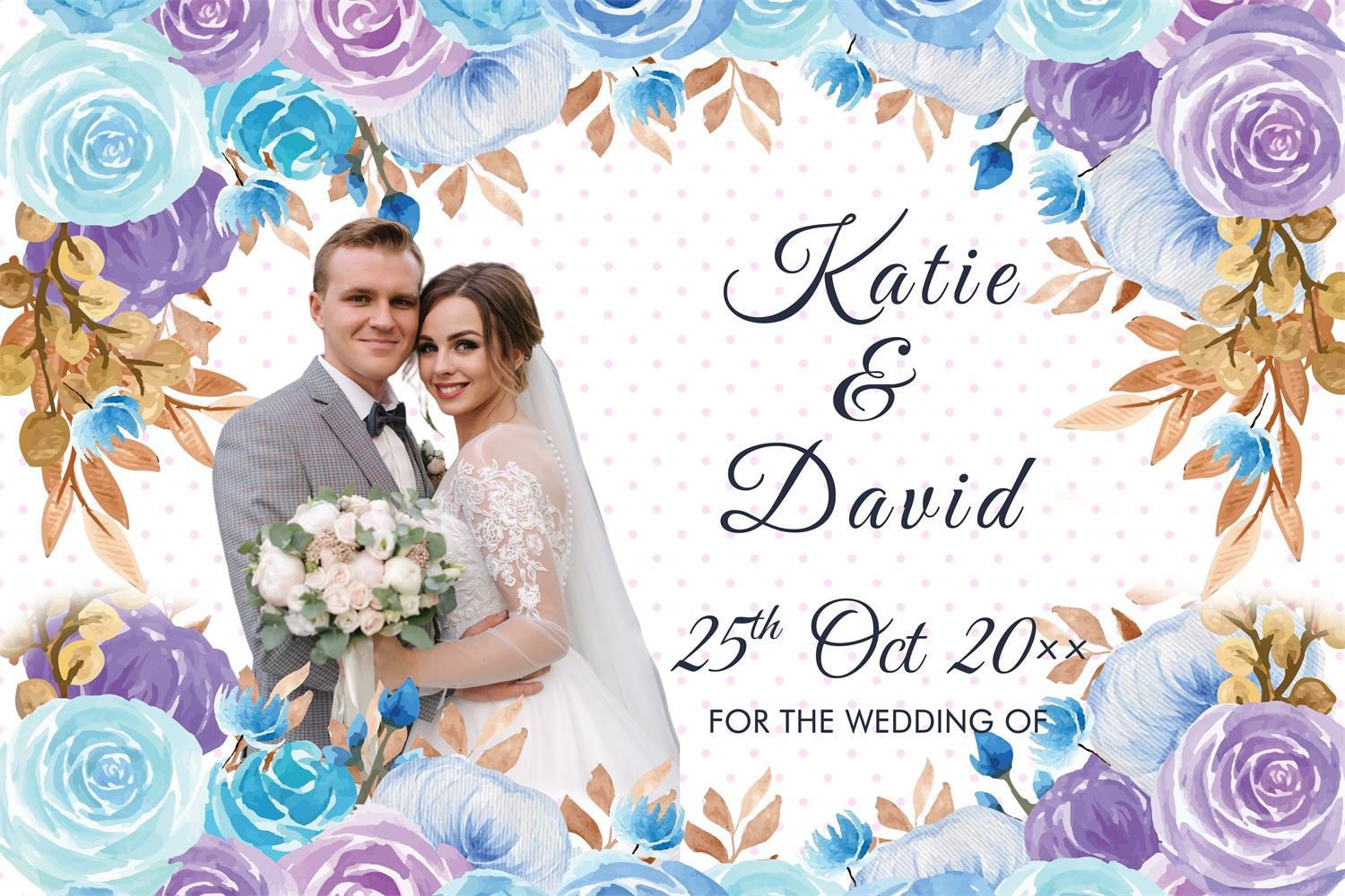 Wedding Ceremony Backdrop Floral Elegant Love Personalized Backdrop BRP4-116