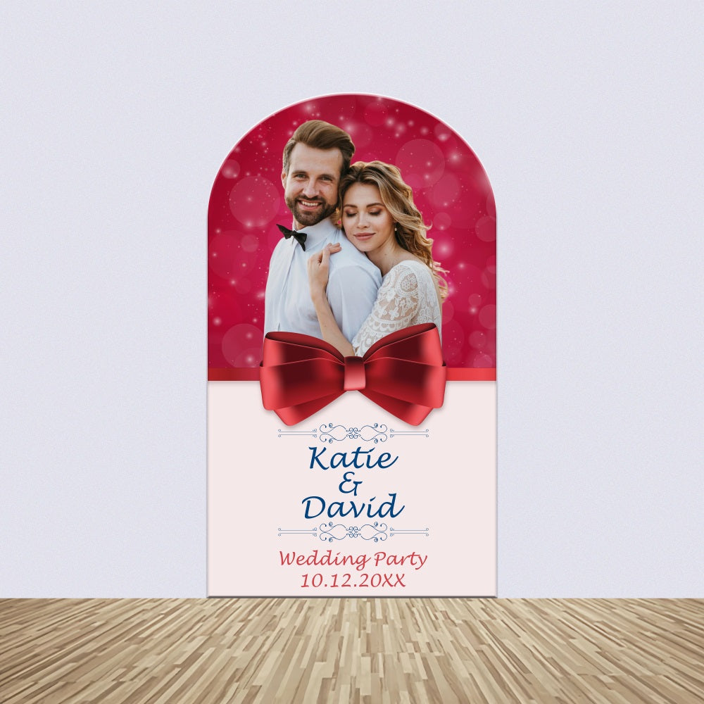 Wedding Backdrops Red Bow Sparkle Personalised Arch Backdrop Kit BRP4-117
