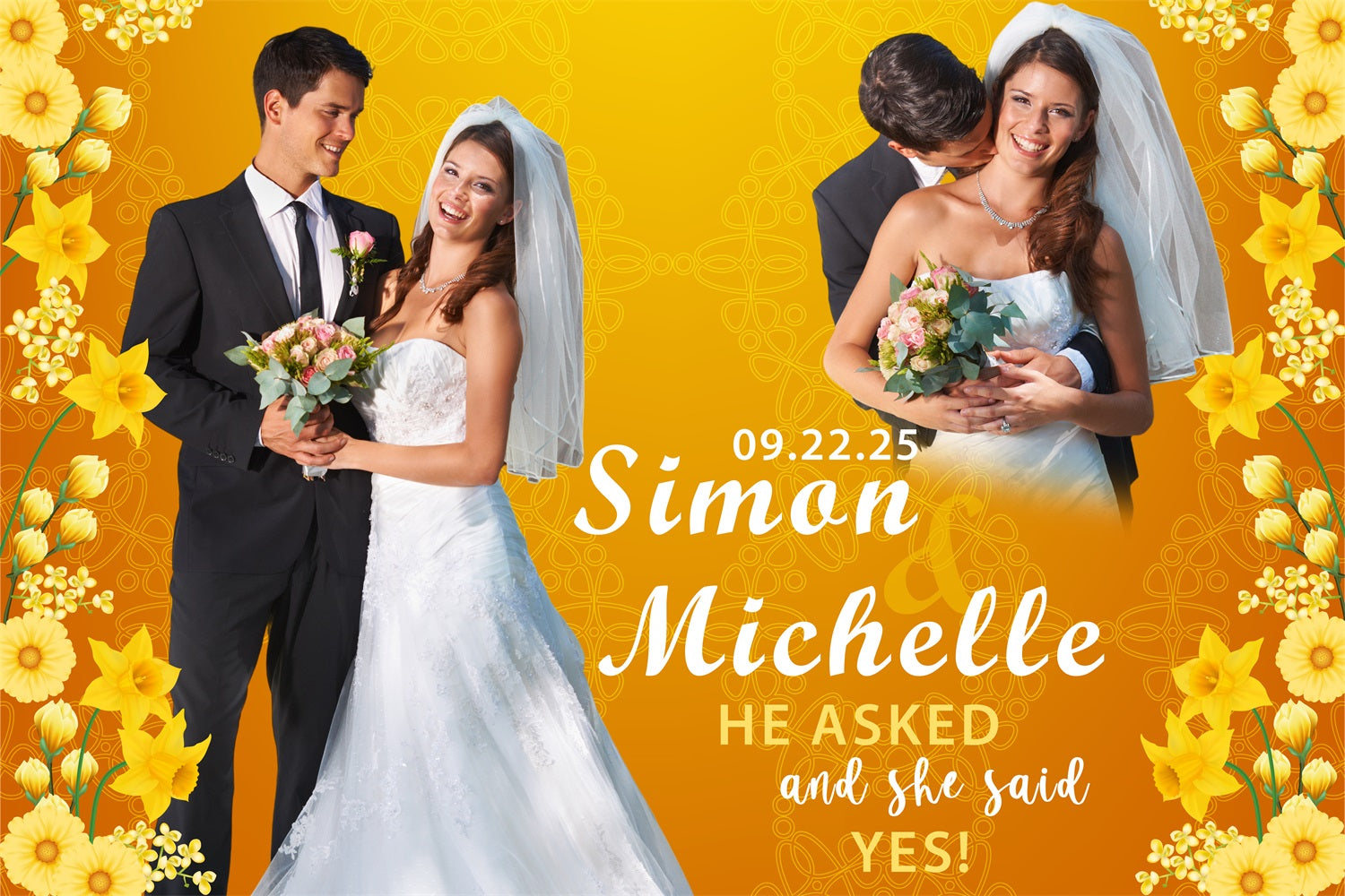 Wedding Photo Backdrop Ideas Bright Orange Flower Customized Backdrop BRP4-123