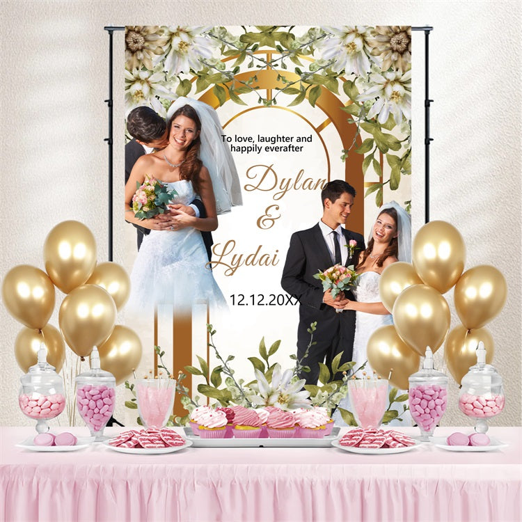 Floral Wedding Backdrop White Blossom Arch Custom Backdrop BRP4-127