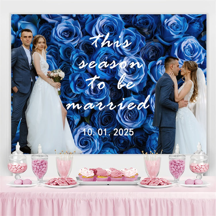 Wedding Backdrops Blue Rose Romance Custom Backdrop BRP4-131