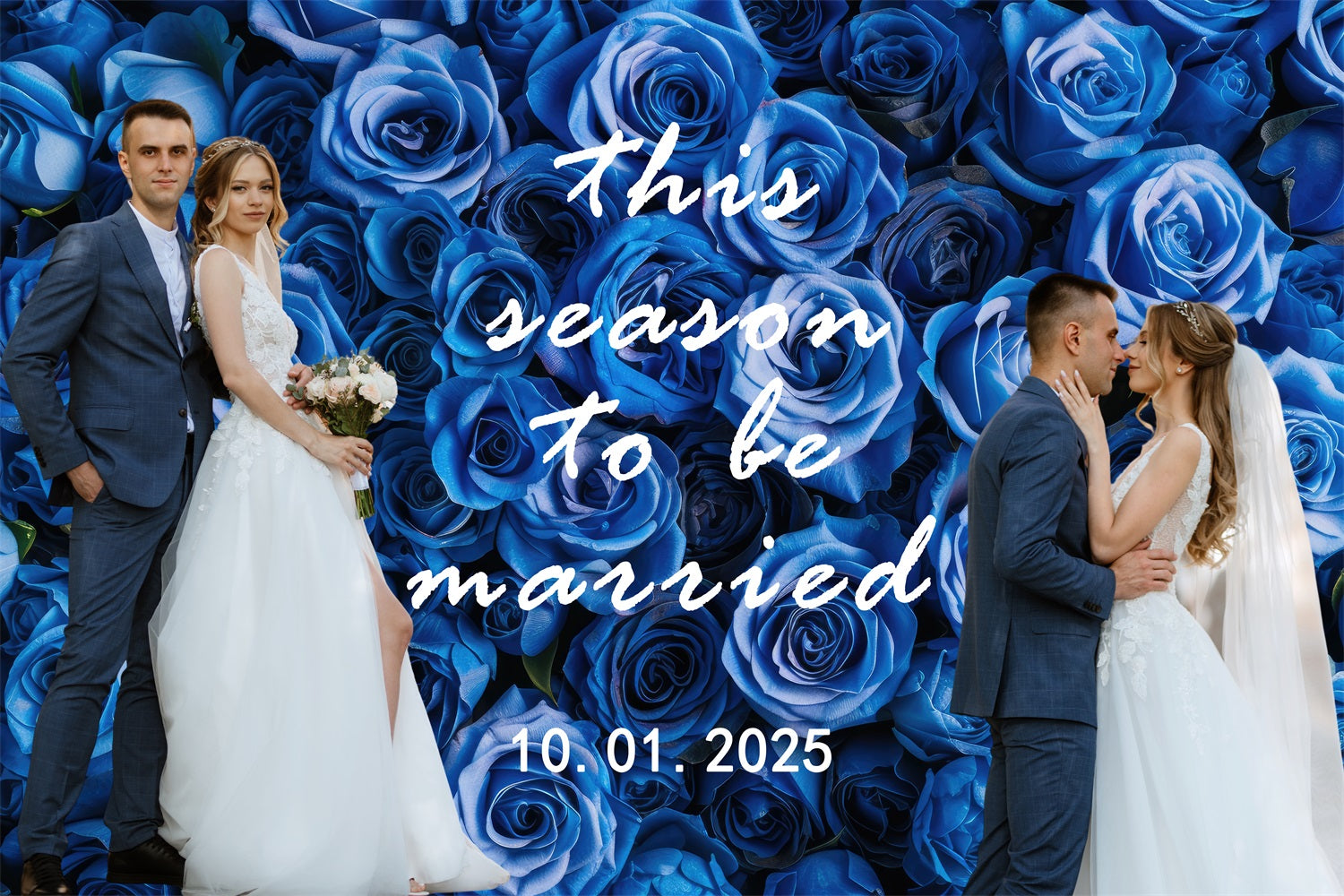 Wedding Backdrops Blue Rose Romance Custom Backdrop BRP4-131
