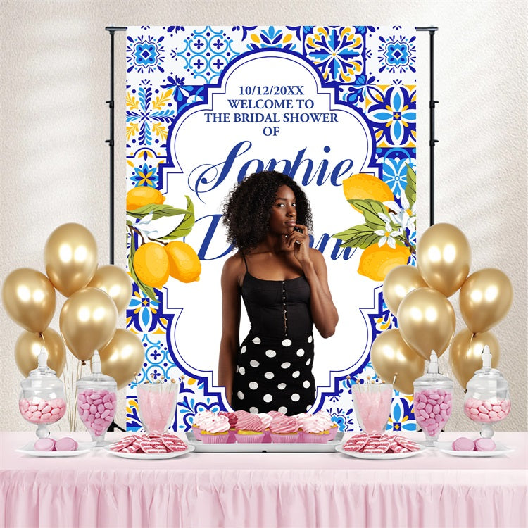 Bridal Shower Photo Backdrop Lemon Love Custom Backdrop BRP4-144