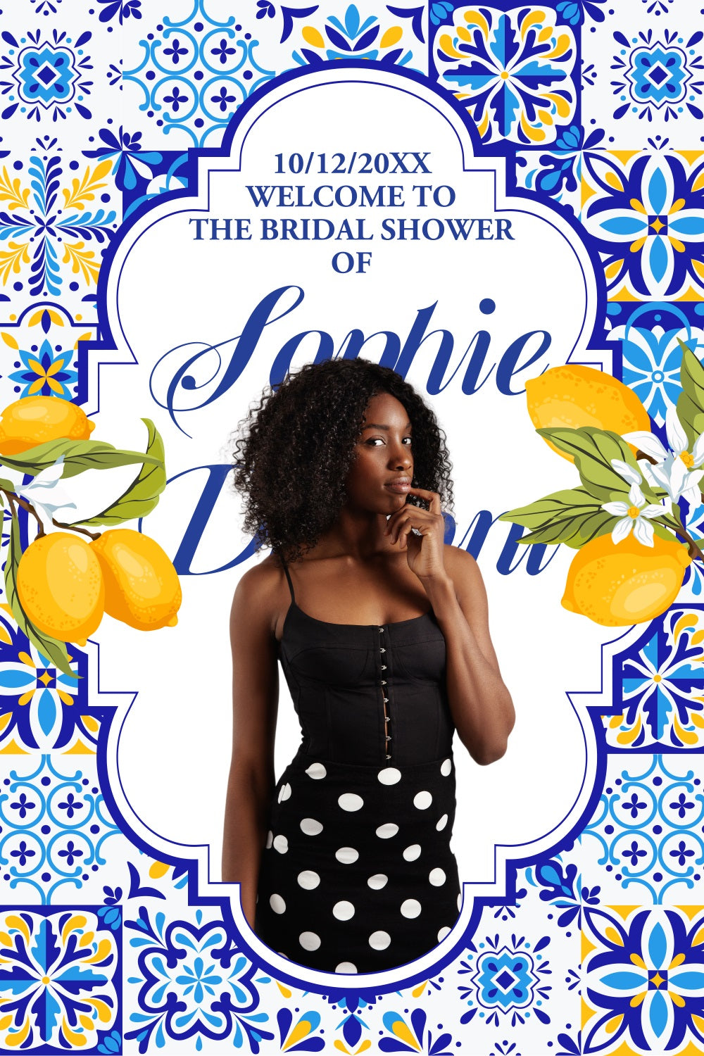 Bridal Shower Photo Backdrop Lemon Love Custom Backdrop BRP4-144